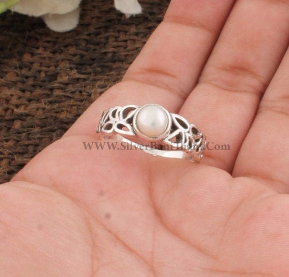 Two Stone Ring - Freshwater Pearl Wrap Ring for Women (7 mm), 925 Sterling  Silver, US 10.00 - Walmart.com