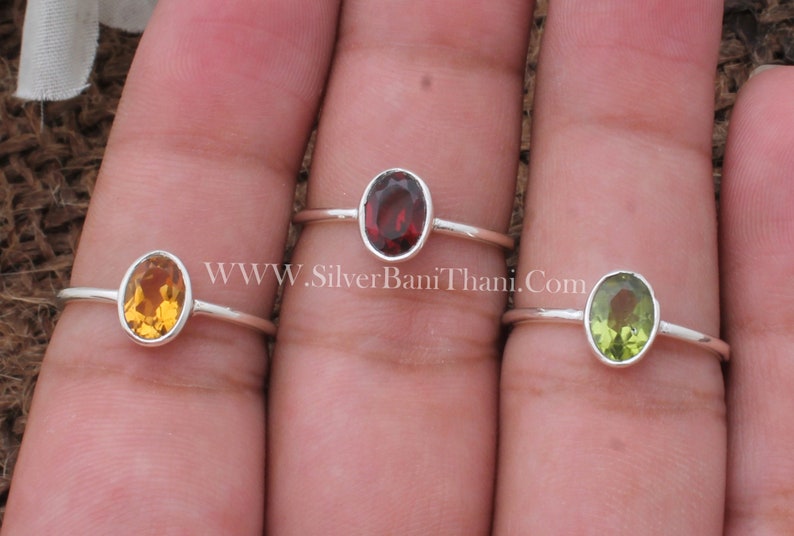 Natural Multi Oval Cut Gemstone Ring 925 Sterling Silver Birthstone Ring Promise Ring Bridesmaid Gift Birthday Valentines Day Gifts image 6