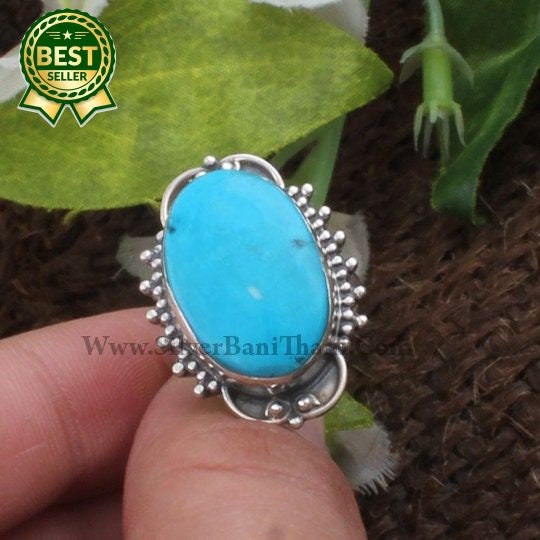 Turquoise Ring-solid Silver Ring 925 Sterling Silver - Etsy