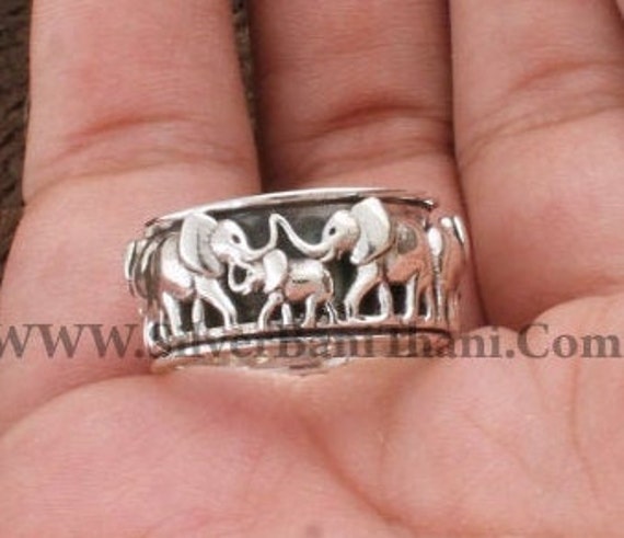 925 Solid Sterling Silver Handmade Designer Spinner Ring Silver Band Jewelry