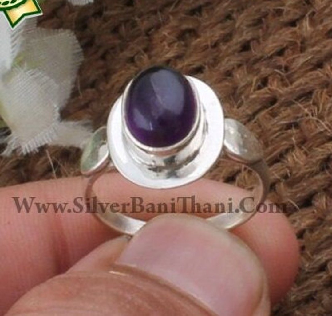thumbnail image 2 of 5pcs Amethyst Ring Wholesale Lot - 925 Sterling Silver Overlay - Cocktail Style - Sizes 6.5-9 2 of 5
