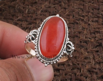 Gorgeous Sizable Cut Red Onyx Handmade Jewellry 925 Sterling Silver Plated 8 Grams Ring Size 6 US Gorgeous Sizable Cut Red Onyx Handmade Jewellry 925 Sterling Silver Plated 8 Grams Ring Size 6 US