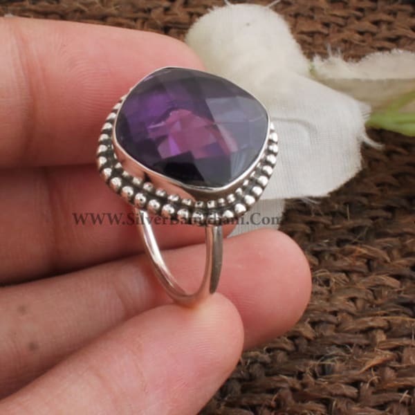 Bague en améthyste de qualité supérieure avec pierres précieuses - bague en pierre semi-précieuse - bague en argent sterling 925 - meilleur cadeau pour femme et fille - Etsy