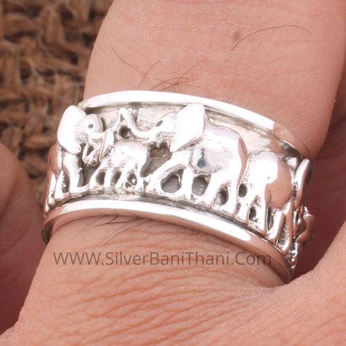 Spinner Ring Elephant Design Spinner Band Ring 925 Sterling Etsy