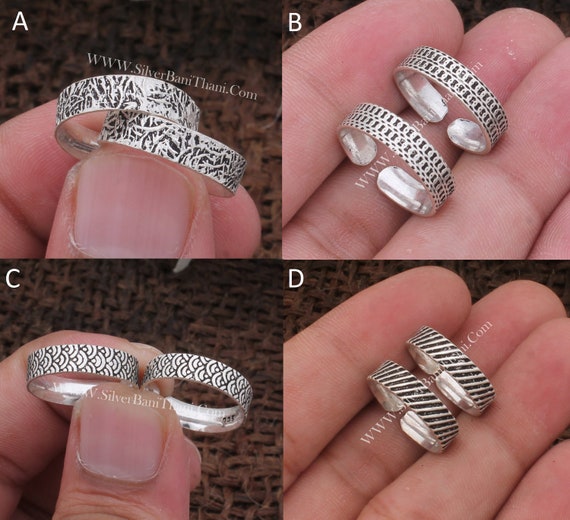 Sahiba Gems Exclusive Silver/Chandi Cut Work Toe Ring (Leg Thumb Ring) For  Women 2 Pcs ~ Back Open Toe Ring : Amazon.in: Jewellery