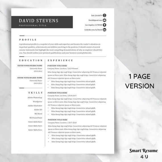 Mac Resume Templates Modern Resume CV Template Word On PC & Mac,