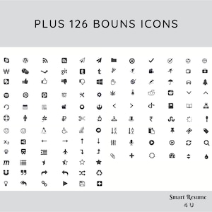 RESUME ICONS SET 250 Recolorable Icons for Word, Powerpoint and Excel Vector Icons for Business, Contact, Social Media, Personal, Project image 3