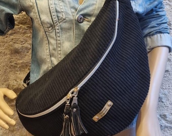 Handgefertigte Gürteltasche aus Cord, 3 Größen, verschiedene Farben