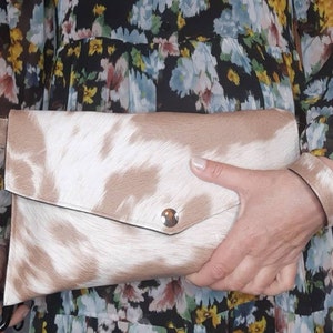 Sac à dos imprimé vache, avec pendentif vache en peluche, pochette à