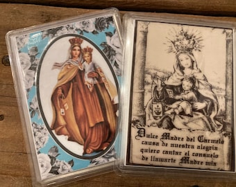 Our Lady of Mount Carmel Wood Plaque and Holy Card GIFT SET - Etsy