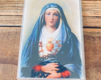 Our Lady of Seven Sorrows 4.3X6.3 Laminated Print.