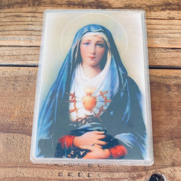 Our Lady of Seven Sorrows 4.3X6.3 Laminated Print.