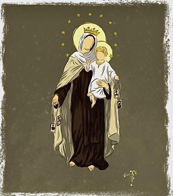 Our Lady of Mount Carmel 3X4 Thick Laminated Holy Card! - Etsy