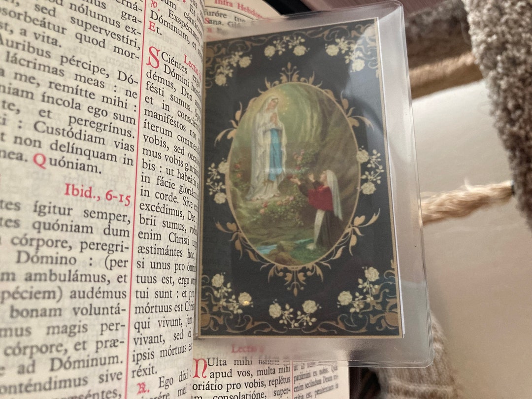 Our Lady of Lourdes and Saint Bernadette Holy Card - Etsy
