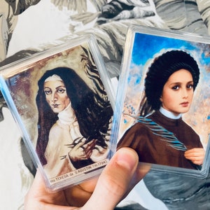 Carmelite Martyrs Teresa of Saint Augustine and Maria Mercedes Prat Holy Card.