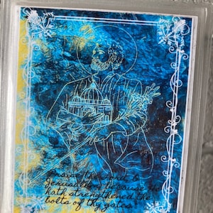 Starry night, Saint Joseph Holy Card.