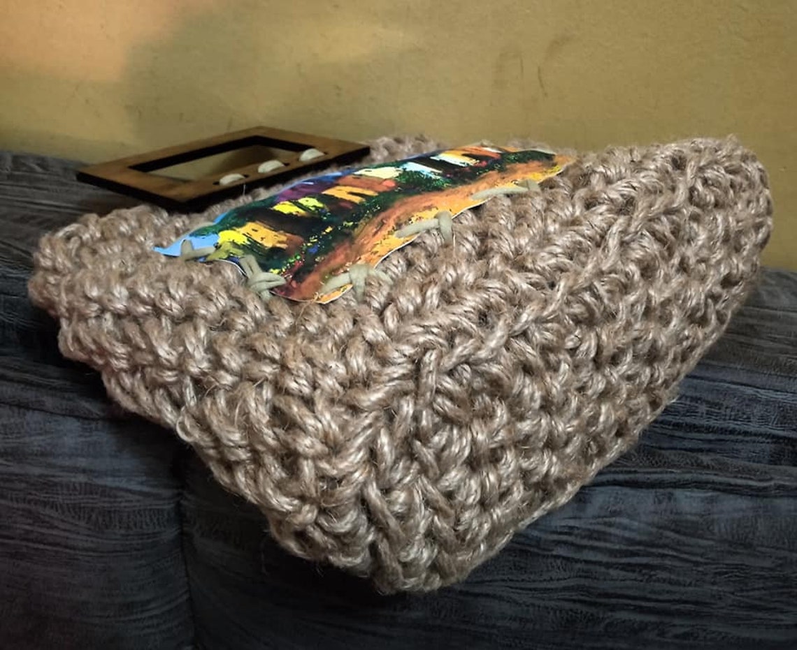 Knitted women tote handcrafted bag hemp rope bag women Etsy