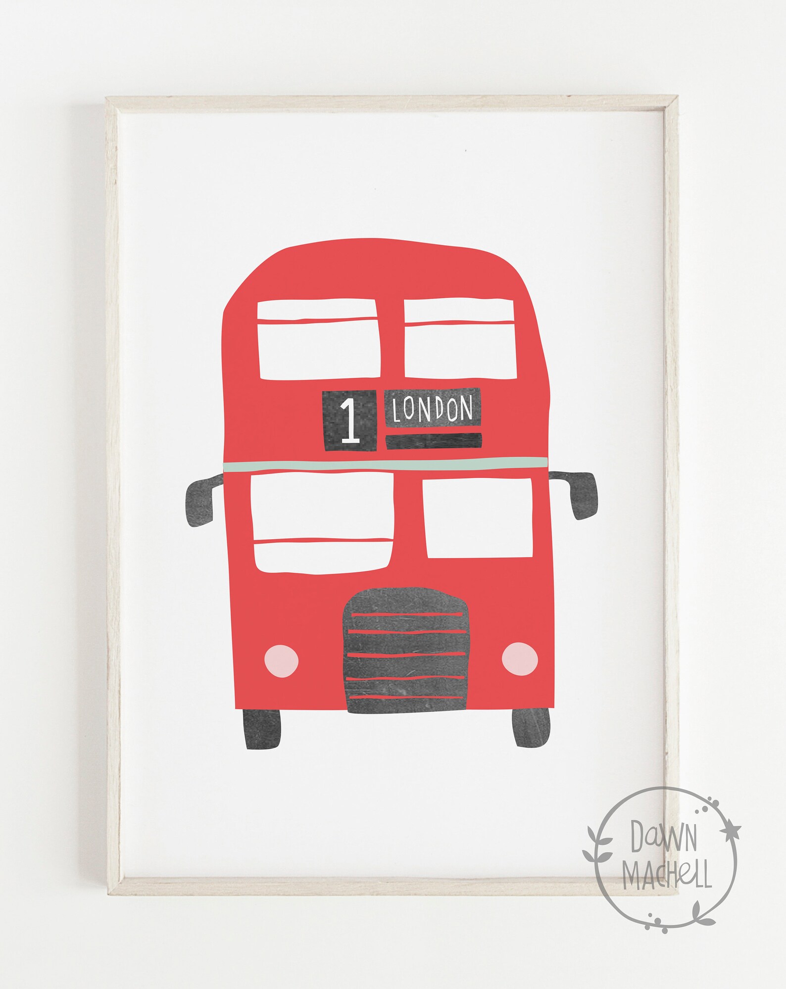 London Bus Wall Art Nursery Print Children's Wall Art Etsy
