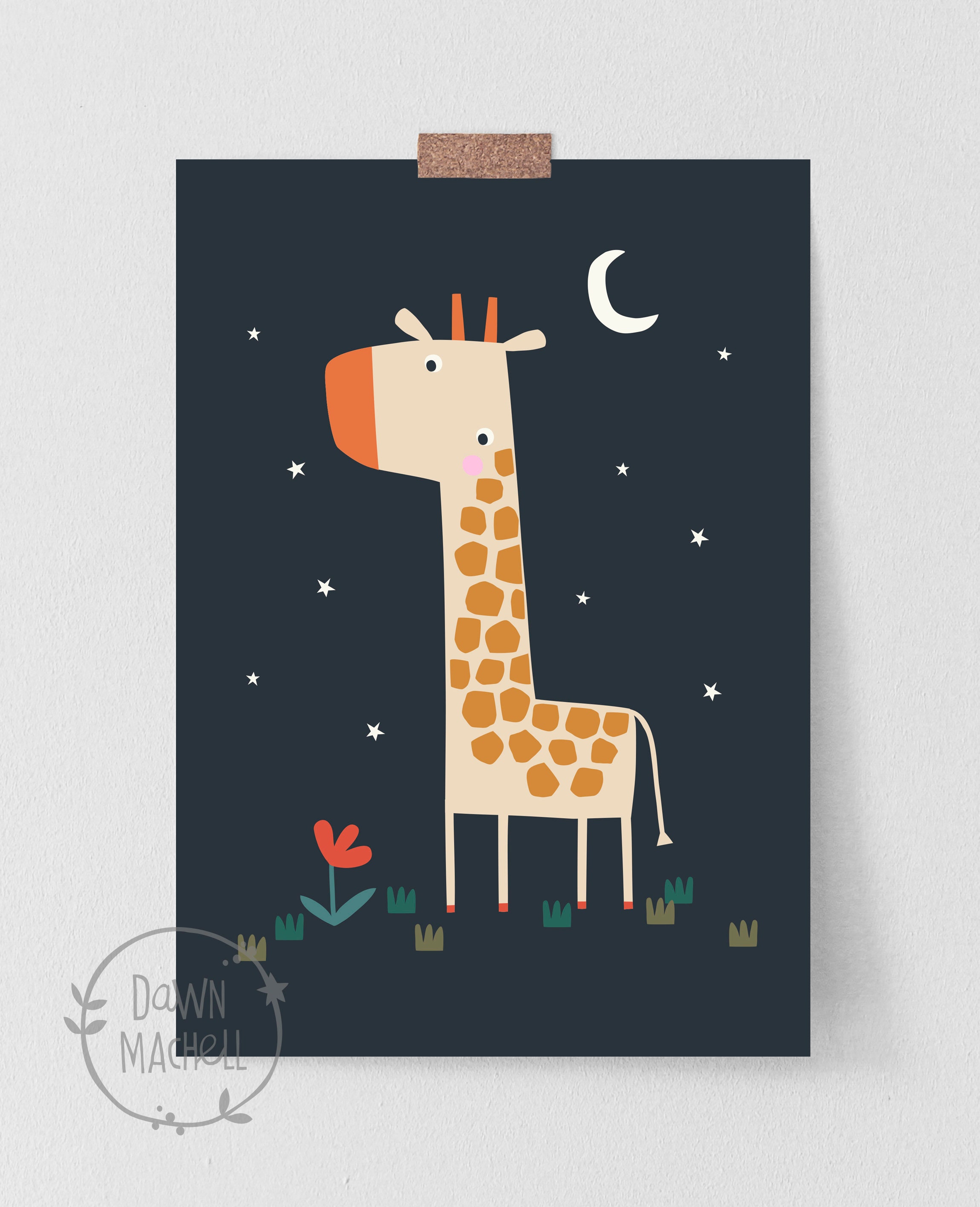 Giraffe Wall Art Nursery Print Children's Wall Art Etsy UK