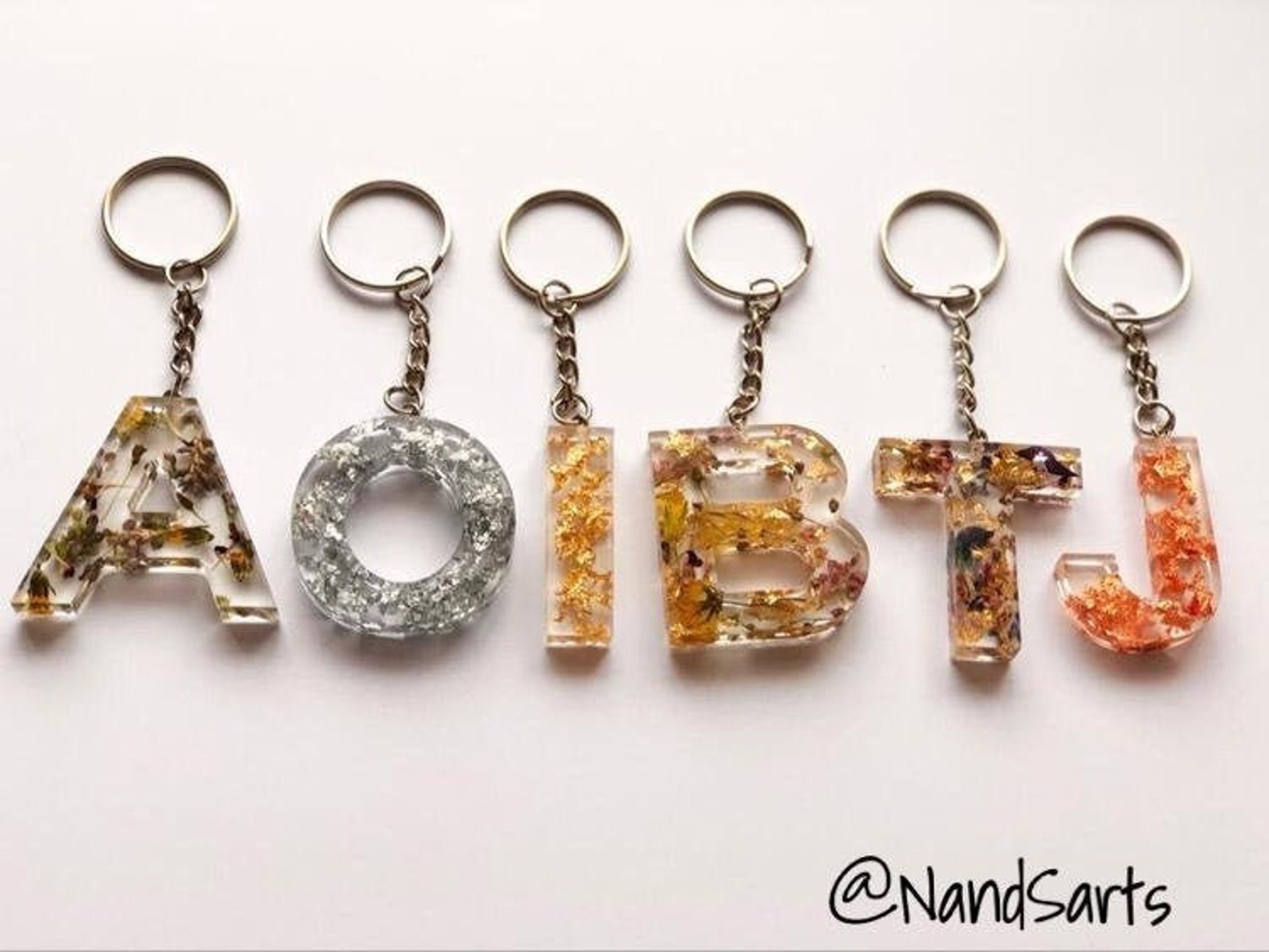 Personalised resin key rings Etsy