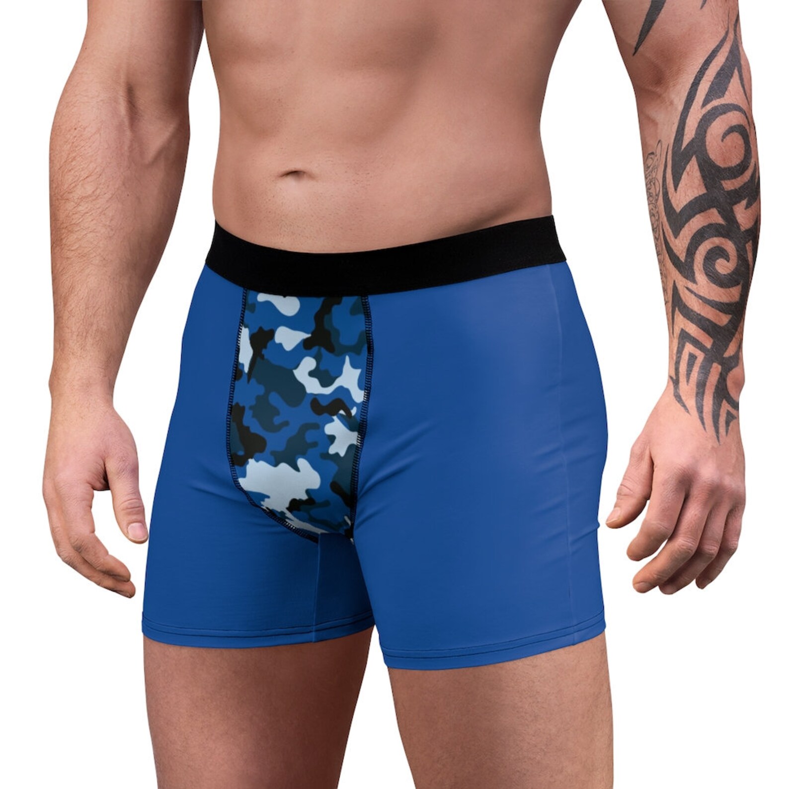 Men's Boxer Briefs Blue Camo Underwear Navy Military Etsy