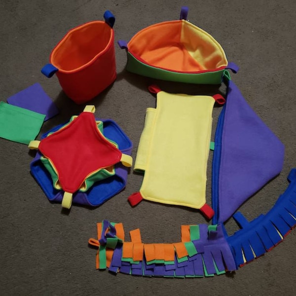 Ensemble de cage de 6 pièces pour planeur de sucre, furet, rat, hérisson. Blizzard polaire Rainbow solide