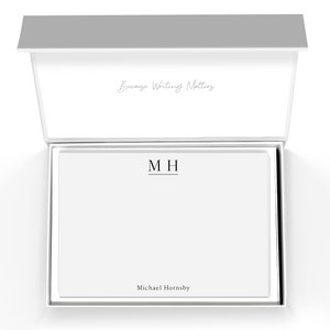 Monogram Personalised Cards set with envelopes | 'York' Design | Custom Name Notecards|