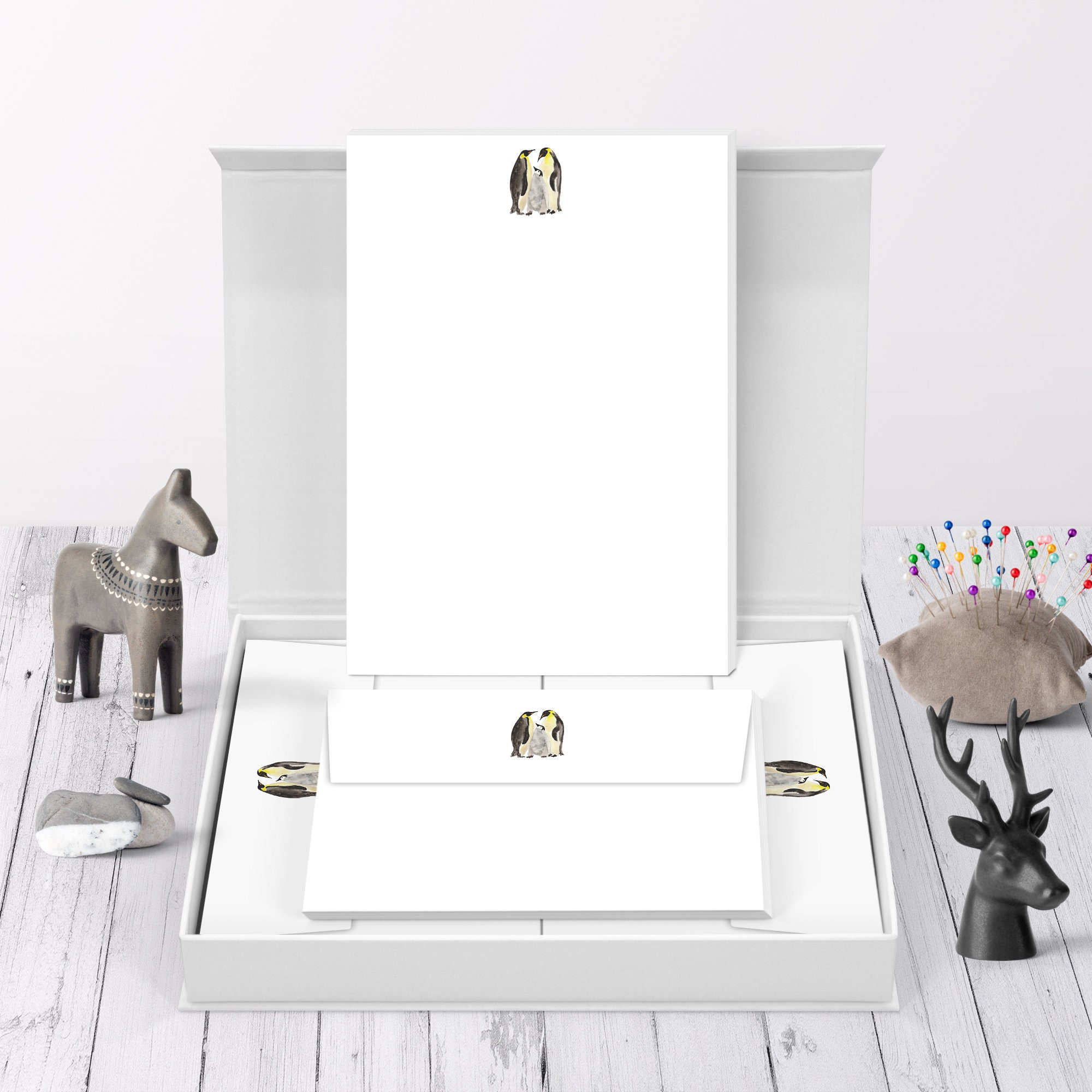 Penguin Family Letter Writing Set Cute Stationery Set Letter Writing Kit Stationary Set Letter