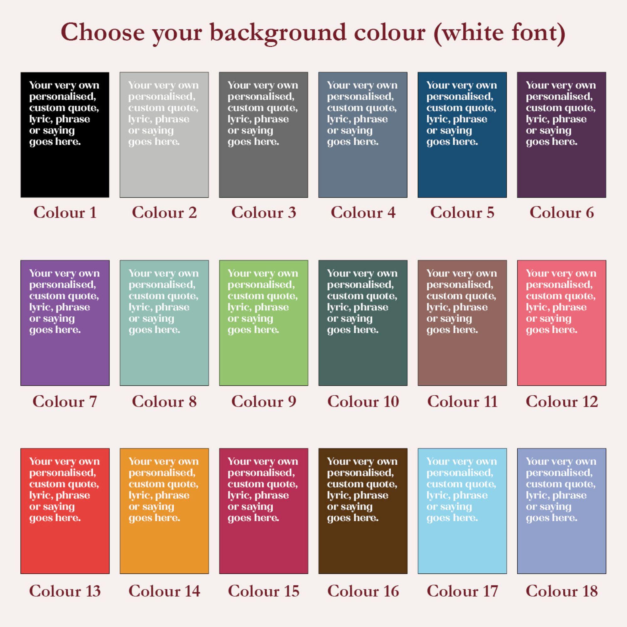 Colour Custom Quote Print With Personalised Text | Typography Wall Art ...