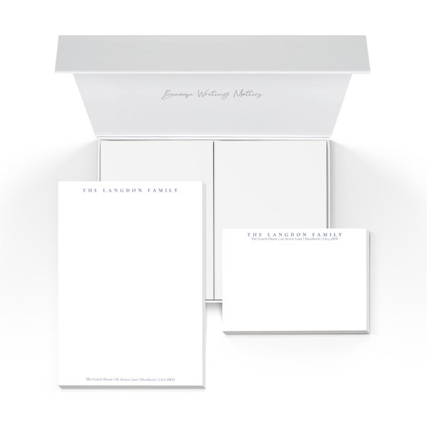Me Loovely Personalised Stationery Gift Set Writing Paper and Envelopes Sets Flat Note Cards Luxury Customised Writing Set with Gift Box