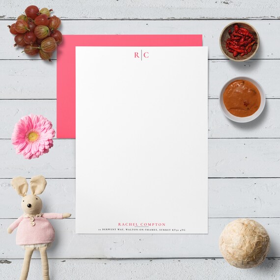 Personalised Letter Writing Set With Colour Matching Envelopes Etsy