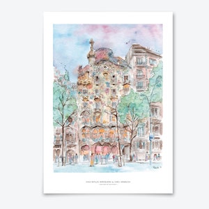 Casa Batlló Barcelona Wall Art Print - Unframed Giclée Fine Art Print on Archival Paper - Perfect Home Décor - A2, A3 & A4 Sizes