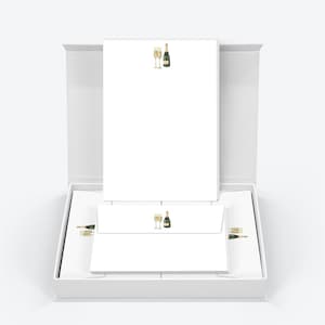 Me Loovely Champagne Celebration Letter Writing Paper and Envelopes Set A5 Size Stationery Kit Letter Writing Stationary Paper for Penpal