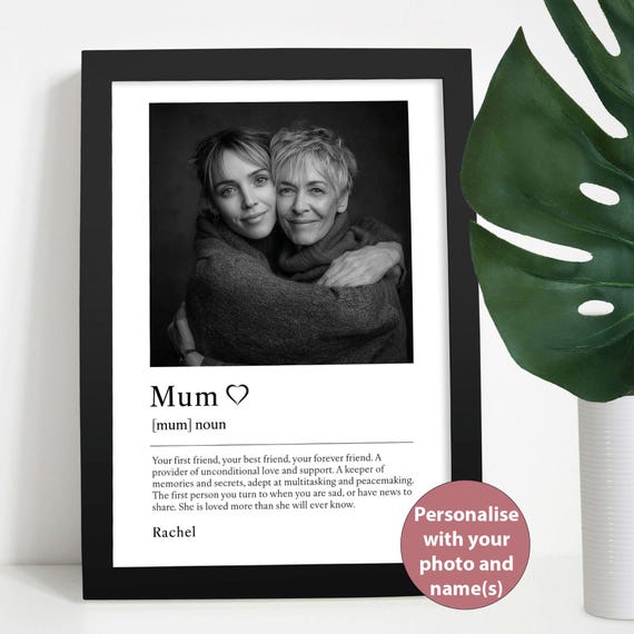 Personalised Photo Print for Mum from Daughter or Son |  Framed or unframed