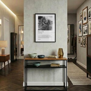 Personalised Photo Definition print hung on a wall in a hallway.
