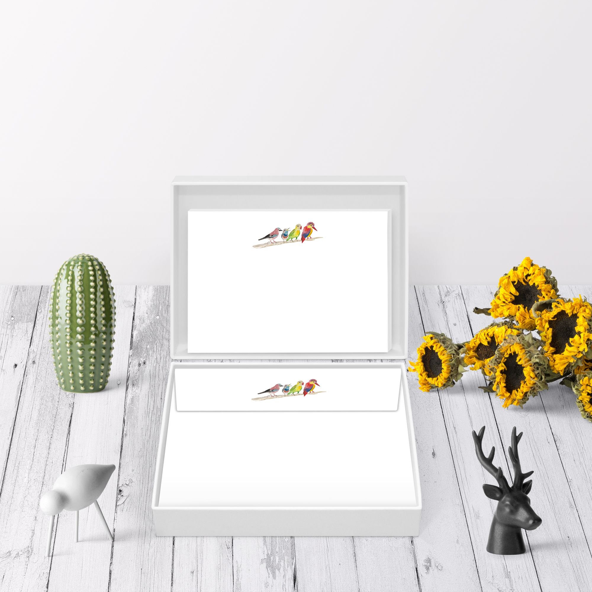 Birds Flat Notecard Writing Set With Envelopes- Luxury Stationery Set - Correspondence Cards Note Cards - Stationary Gift Set - A6 - UK - View #9