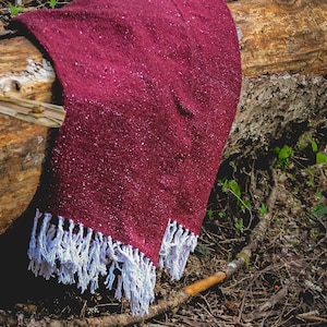 Solid Burgundy Adventure Blanket, Mexican, Falsa, Rustic image 1