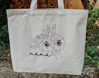 Mama | Canvas Tote Bag, purse, book, mom, mother