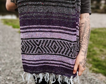 Dark Purple + Light Purple + Charcoal | Adventure Blanket, Mexican, Falsa, Rustic