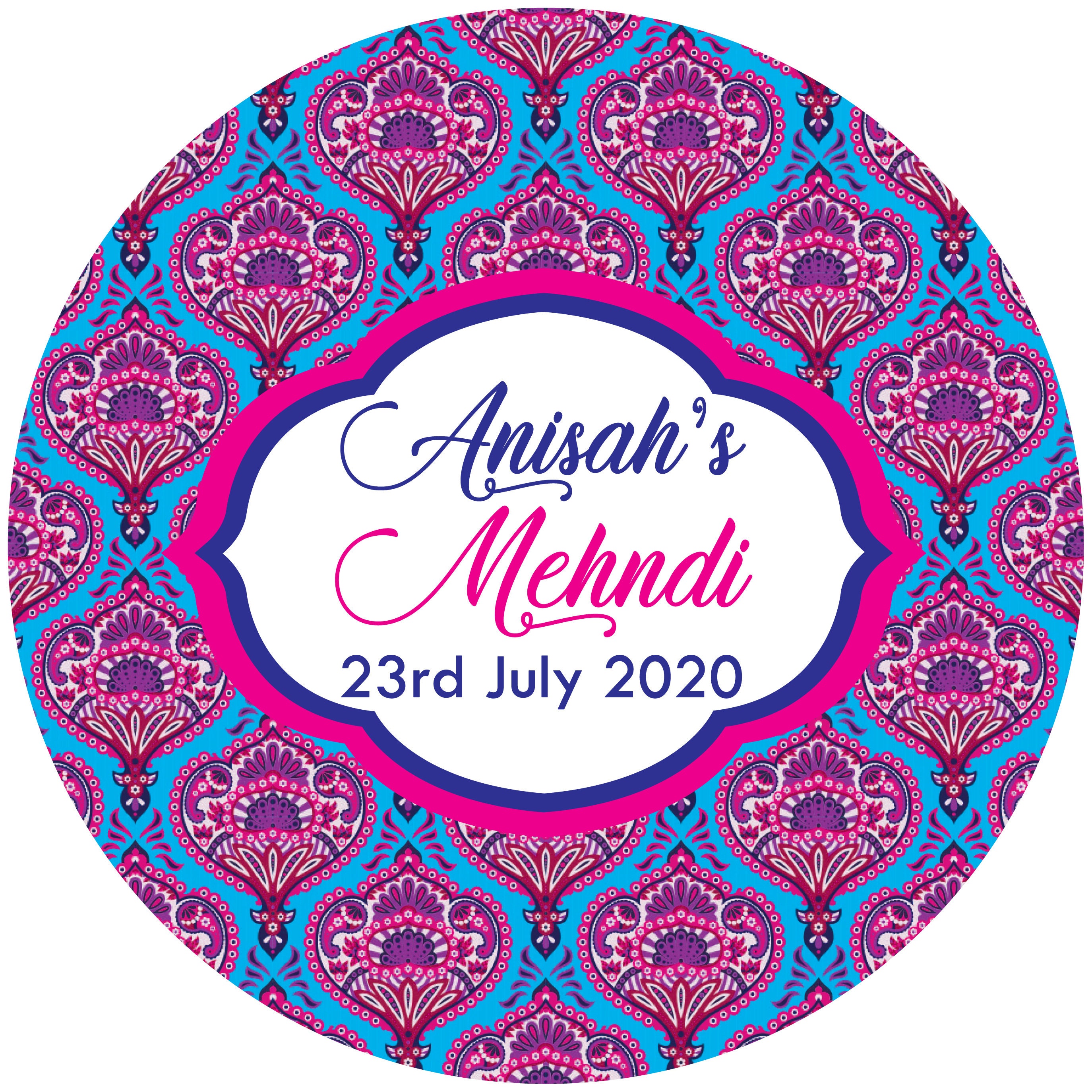 PERSONALISED GLOSS QUALITY MEHNDI FAVOUR LABELS,THANK YOU STICKERS BLUE & WHITE PERSONALISED GLOSS QUALITY MEHNDI FAVOUR LABELS,THANK YOU STICKERS BLUE & WHITE