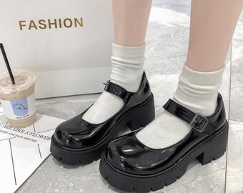 wenyujh Damen Platform Mary Jane Shuhe Lolita Gothic Blockabsatz Schuhe Knöchelriemen Prinzessin Schuhe Rutschfest Bequeme Halbschuhe wenyujh Damen Platform Mary Jane Shuhe Lolita Gothic Blockabsatz Schuhe Knöchelriemen Prinzessin Schuhe Rutschfest Bequeme Halbschuhe
