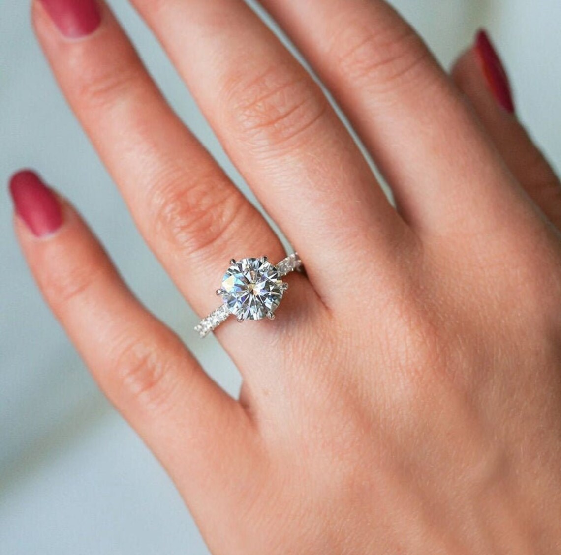 3.50Ct Lab diamond Engagement Ring Round CZ Ring 3/4 Etsy