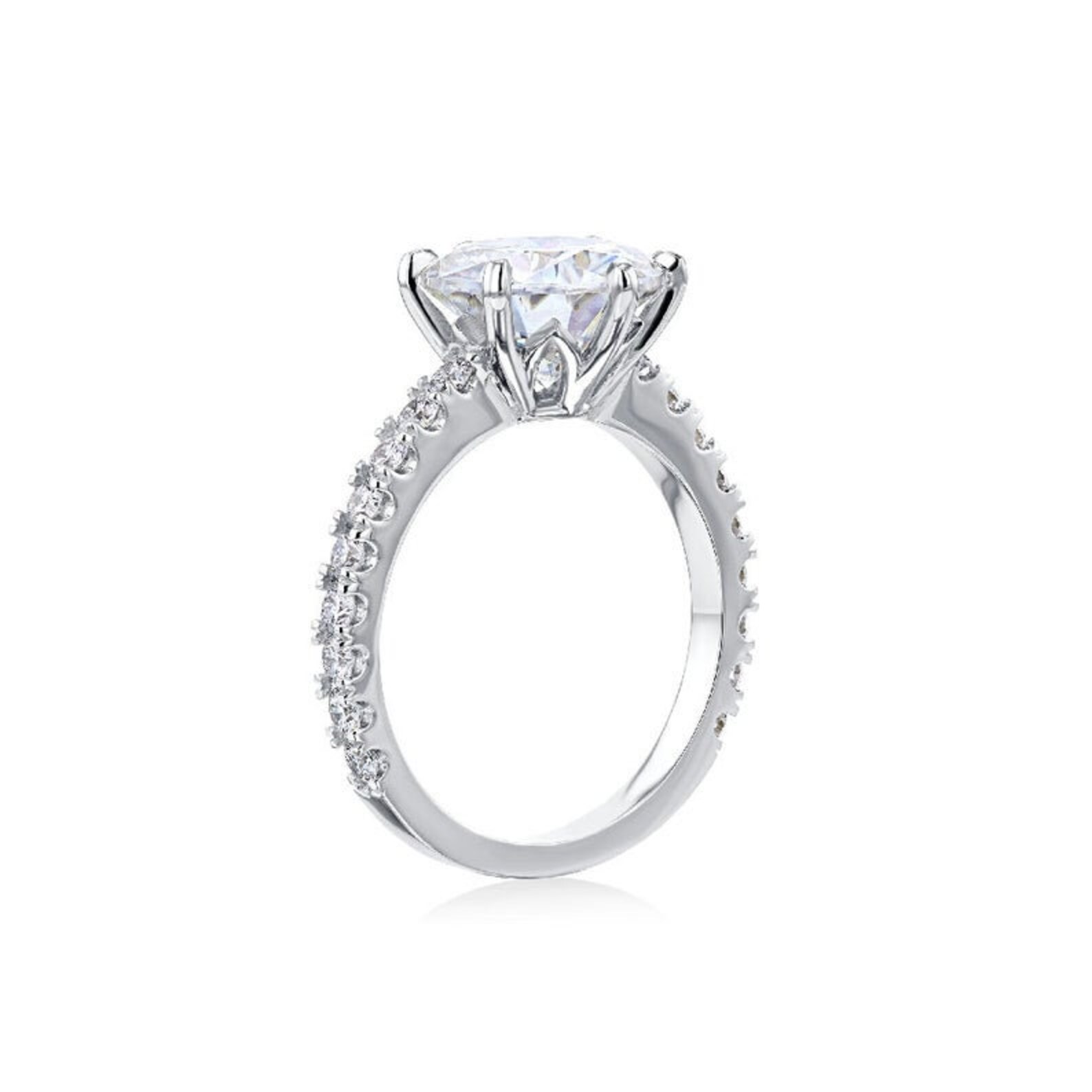 3.50Ct Lab diamond Engagement Ring Round CZ Ring 3/4 Etsy