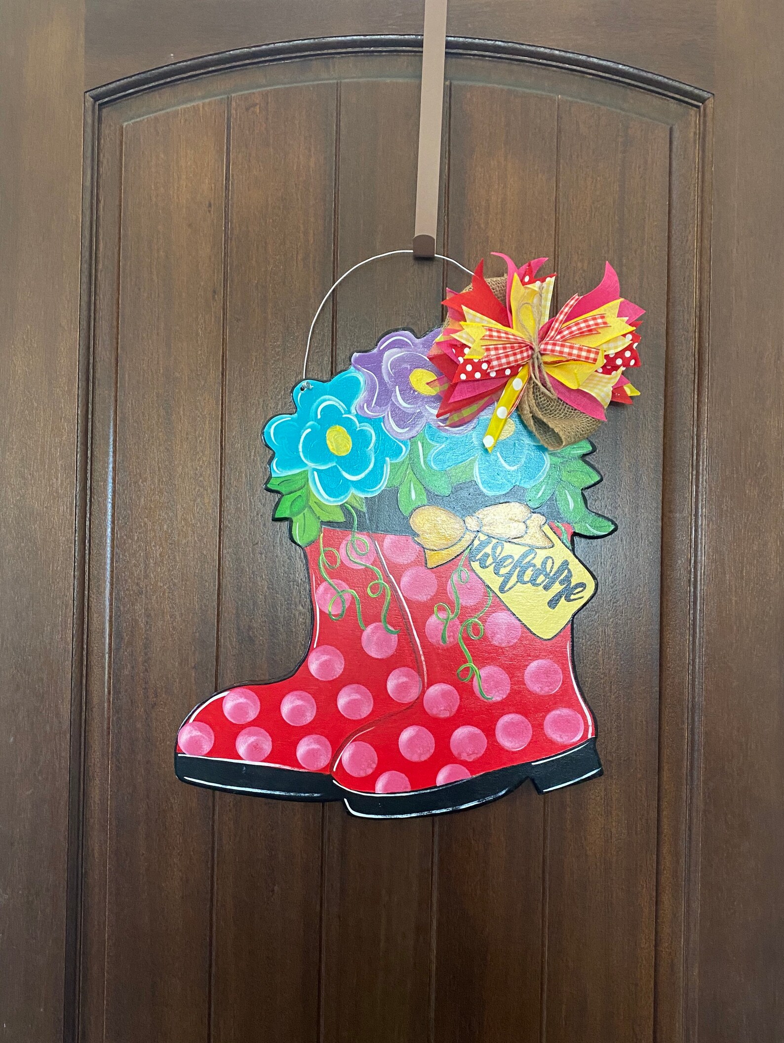 Rain Boots and Flowers Rain Boots Door Hanger Rain Boots Etsy