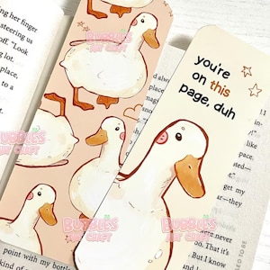 Duck Bookmark | You're on this Page | Cute Bookmark | Double Printed | Cottagecore | Book Lovers | Duckling Stationery | Reading Accessories