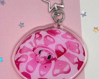 Boop A Snoot Snake-sleutelhanger, schattige reptielsleutelhanger, kawaii-accessoires, schattige slang, acrylbedel, cadeau voor haar