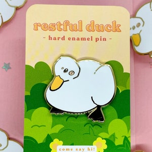 Restful Duck Pin | Hard Enamel Pin | Gold Plated | Ducks Enamel Pin | Duckling Pin Set Badge | Cute Pin | Cottagecore