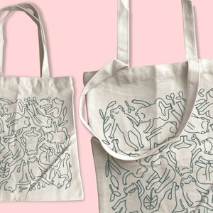 Frog Moods Tote Bag | Cute Frog Pattern Print | Screen Printed | Cotton Totebag | Grocery Bag | Jute Bag | Toad Accessories | Art Bag