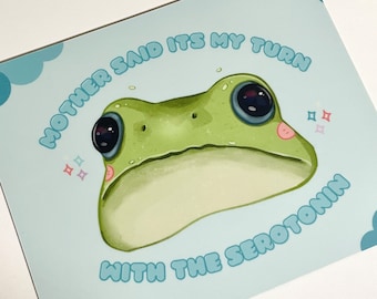 Mother Said | Frog Mousepad | Cute Desk Mat | Non Slip Rubber | Plastic Top | Rectangular Desk Decor