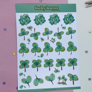Blätter Sticker Blatt | 10,5 x 15 cm Matt Vinyl Blatt Grün Deco Aufkleber für Planer, Journals & Scrapbooks | Von der Natur inspirierte Sticker